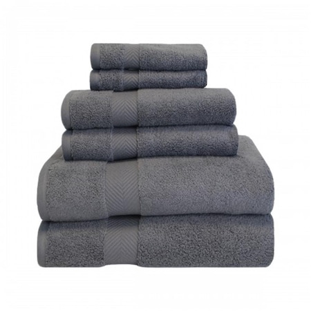 Superior Superior ZT 6 PC SET GR Zero Twist Cotton Towel Set - Grey; 6 Pieces ZT 6 PC SET GR